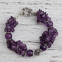 Amethyst beaded bracelet,