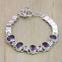 Amethyst and peridot pendant bracelet,