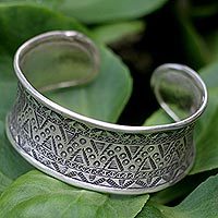 Sterling silver cuff bracelet,