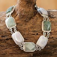 Jade link bracelet,