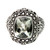 Prasiolite single stone ring, 'Sacred Waters' - Prasiolite on Sterling Silver Ring Bali Artisan Jewelry (image 2b) thumbail