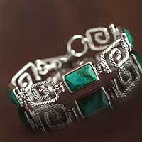 Chrysocolla link bracelet,