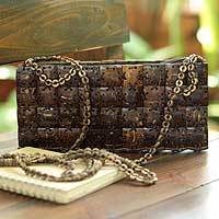 Coconut shell shoulder bag,