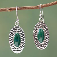 Chrysocolla dangle earrings,