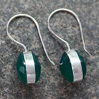 Enhanced onyx drop earrings,