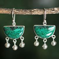Chrysocolla dangle earrings,