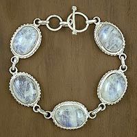 Moonstone link bracelet,
