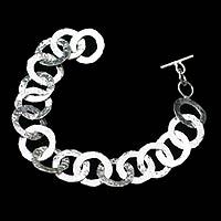 Sterling silver link bracelet,
