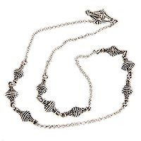 Sterling silver station necklace,