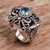 Gold accented blue topaz cocktail ring, 'Whimsical Sea' - Size 7 Gold Accent Blue Topaz Cocktail Ring thumbail