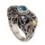Gold accented blue topaz cocktail ring, 'Whimsical Sea' - Size 7 Gold Accent Blue Topaz Cocktail Ring (image 2a) thumbail