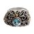 Gold accented blue topaz cocktail ring, 'Whimsical Sea' - Size 7 Gold Accent Blue Topaz Cocktail Ring (image 2c) thumbail
