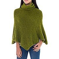Alpaca blend boucle poncho,