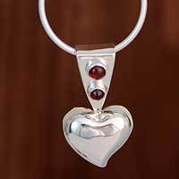 Garnet heart necklace,