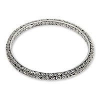 Sterling silver bangle bracelet,
