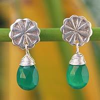 Chalcedony dangle earrings,