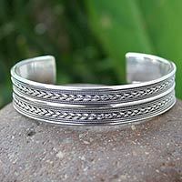 Sterling silver cuff bracelet,