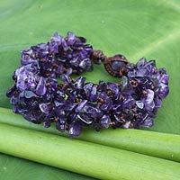 Amethyst beaded bracelet,