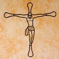 Wrought iron crucifix,