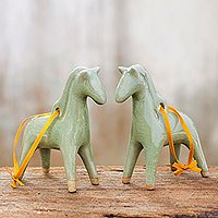 Celadon ceramic ornaments,