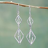 Sterling silver dangle earrings,