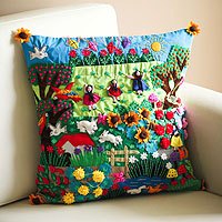 Applique cushion cover,