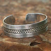 Sterling silver cuff bracelet,