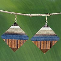 Wood dangle earrings,