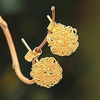 Gold vermeil button earrings,