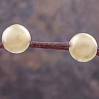 Gold plated button earrings,