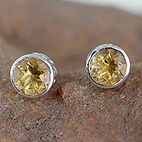 Citrine stud earrings,