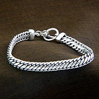 Sterling silver braided bracelet,