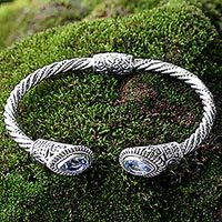 Blue topaz cuff bracelet,