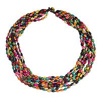 Wood torsade necklace,