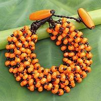 Wood beaded bracelet,