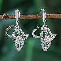 Sterling silver dangle earrings,