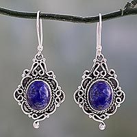 Lapis lazuli dangle earrings,