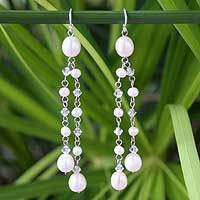 Pearl waterfall earrings,