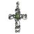 Peridot cross pendant, 'Balinese Cross' - Hand Made Sterling Silver and Peridot Cross Pendant thumbail