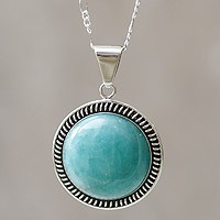 Amazonite pendant necklace,