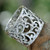 Sterling silver band ring, 'Exotic Bali' - Handmade Floral Sterling Silver Band Ring thumbail
