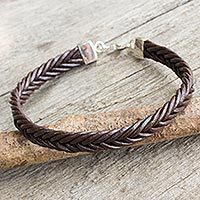 Braided leather bracelet,