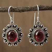 Garnet dangle earrings,