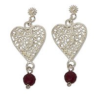 Sterling silver filigree earrings,