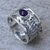 Amethyst band ring, 'Dragon Guardian' - Sterling Silver and Amethyst Band Ring thumbail