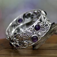 Amethyst flower bracelet,