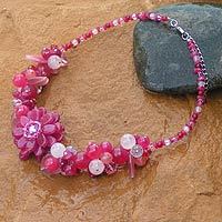 Rose quartz choker,