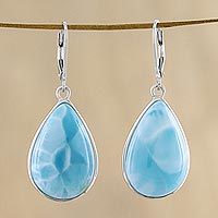 Larimar dangle earrings,