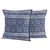 Cotton batik cushion covers, 'Hmong Energy' (pair) - Thai Artisan Crafted Blue Batik Cotton Pillow Covers (pair) (image 2a) thumbail