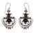 Garnet dangle earrings, 'Arabesques' - Sterling Silver Garnet Dangle Earrings (image 2a) thumbail